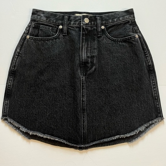 Madewell Black Jean Mini Skirt Size 25 - Picture 1 of 7